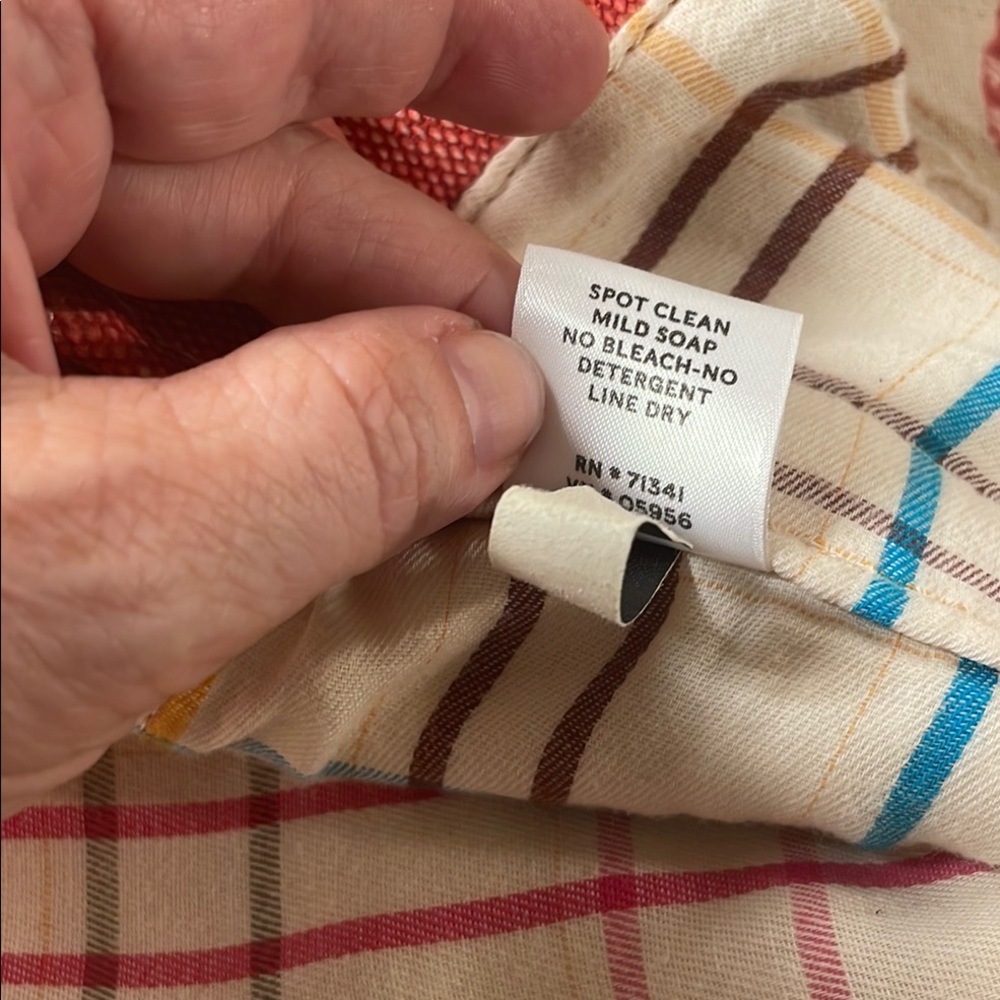 L.L. Bean RARE Sig Salt Wash Red Canvas Boat & Tote Check Print Inside - Picture 12 of 14